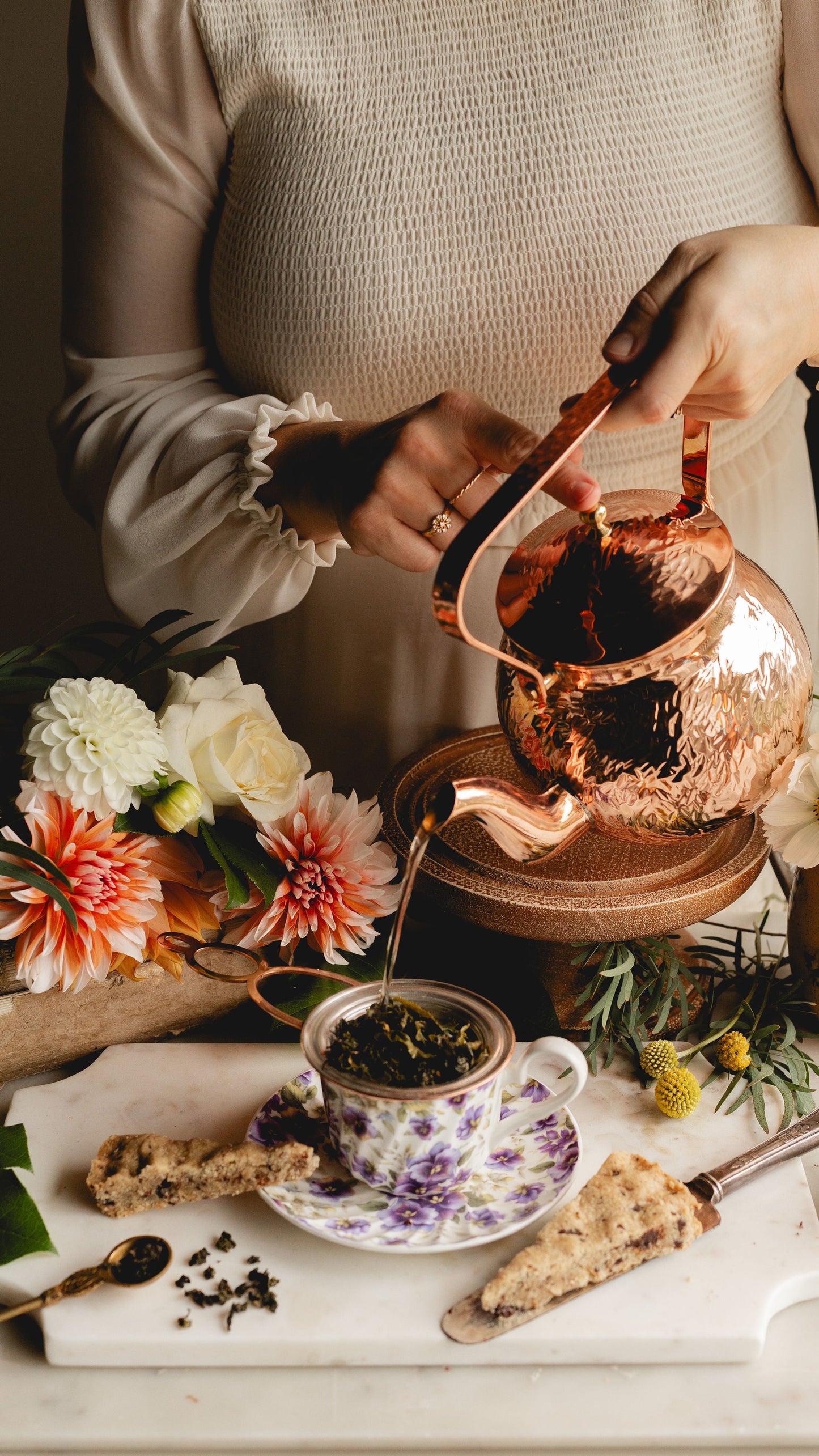 CMK Vintage Inspired Copper Hand Hammered Teapot DC-Powered by People