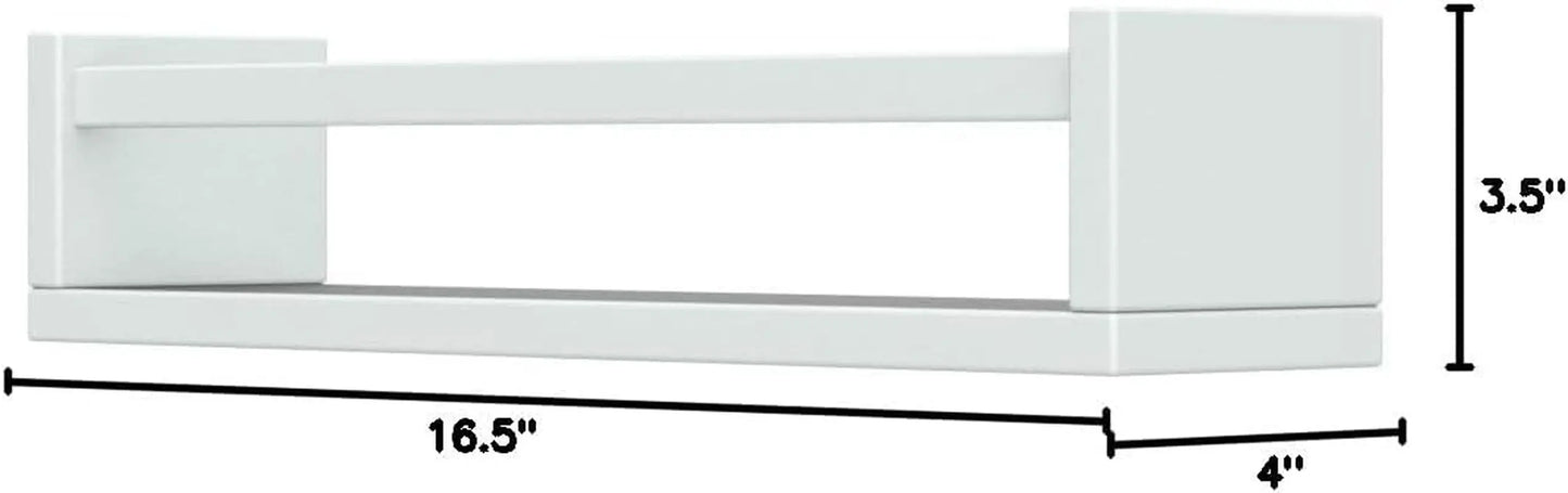 Floating Nursery Book Shelves for Wall Set of 4, White Wall Bookshelf for Kids Room, Small Wood Book Shelf Wall Mounted for Baby Teen Boys Girls Bedoom Bathroom Toy and Decor Storage-1