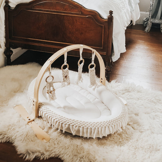 Macrame Lounge Mat & Play Gym Bundle DC-Finn + Emma