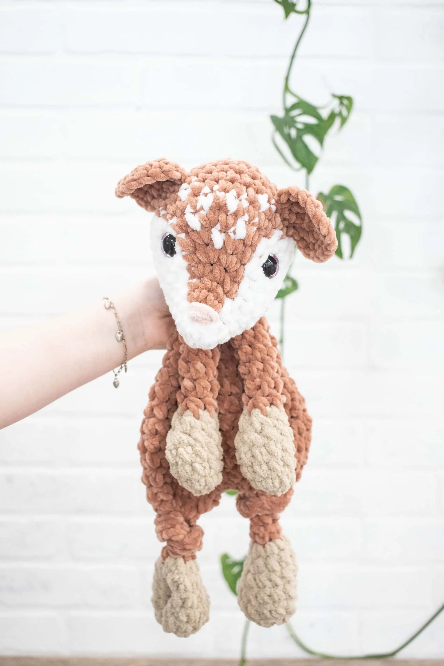 Deer Lovey, Baby Deer Stuffed Animal, Crochet Fawn Snuggler-0