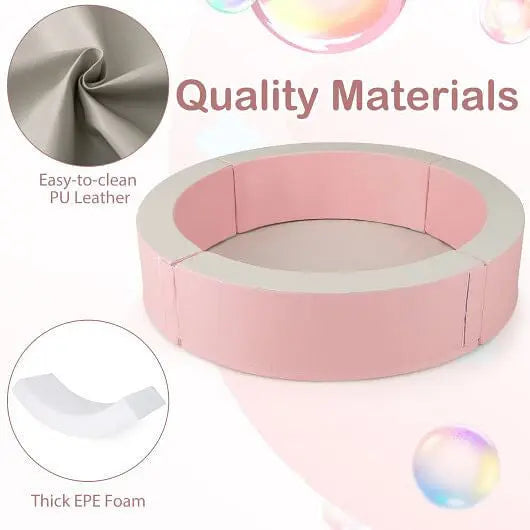 Detachable Foam Ball Pit with 50 Colorful Ocean Balls-Pink-3