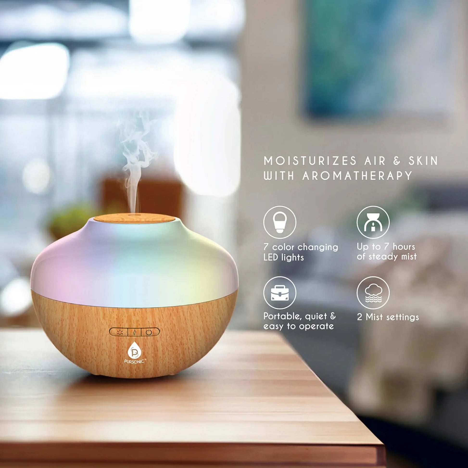 Pursonic Himalayan Salt Lamp & Aromatherapy Diffuser Wellness Set-2