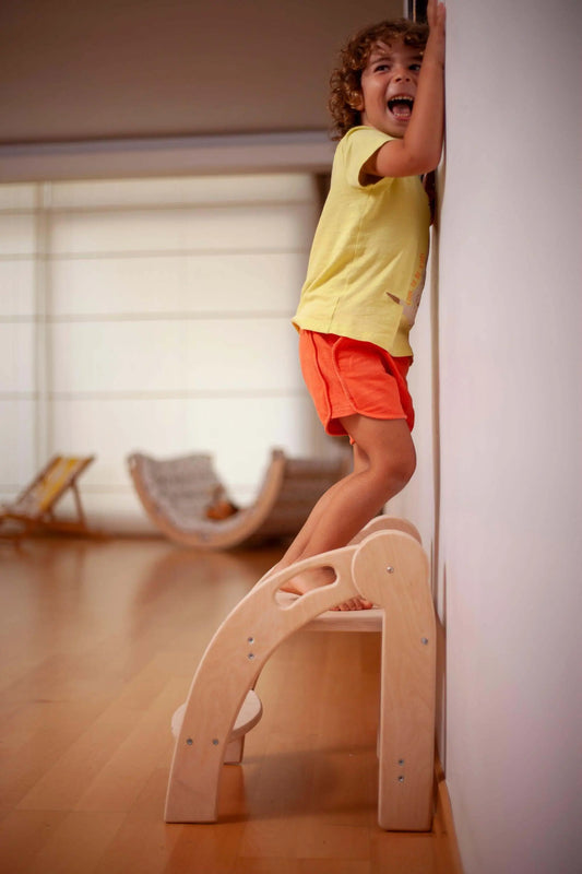 Foldable Montessori Kitchen Step Stool-0
