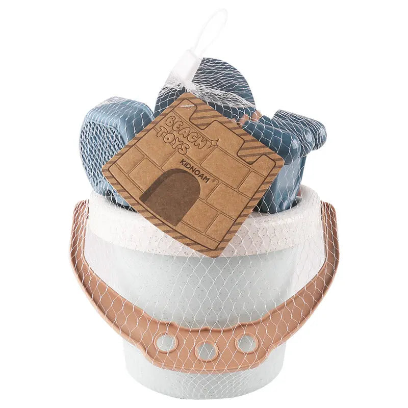 Children’s Beach Toy Set Thickened Wheat Straw Sand & Water Bucket Kit-2
