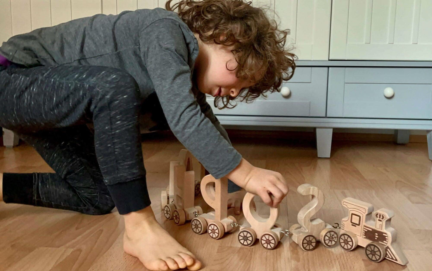 Wooden Letter Train Puzzle for Kids-1